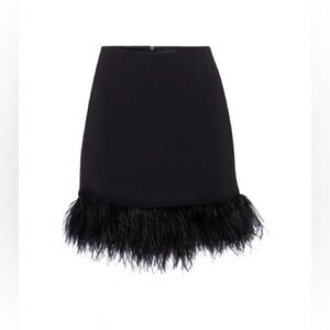 DAVID KOMA Black Ostrich Feather Mini Skirt (NWT)